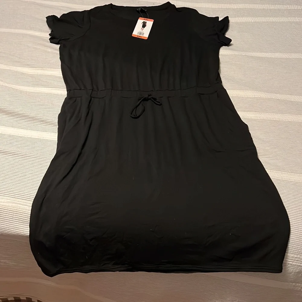 32 Degrees Cool Women's Short Sleeve Comfy Draw String Waist Lux Dress - Picture 5 of 5